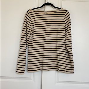 JCrew stripe boatneck 3/4 sleeve shirt